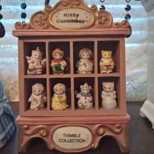 Kitty Cucumber Music box thimble set (Vintage 1980s)